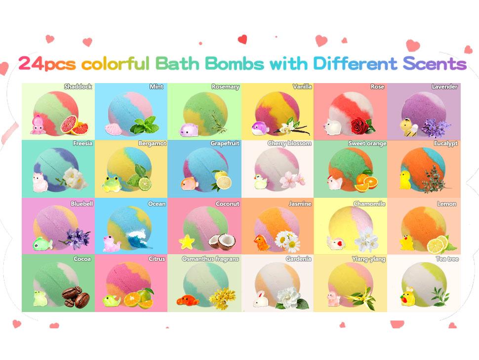 Glow-in-the-Dark Kids Bath Bomb Set with Surprise Toy - Perfect Christmas Gift for Boys and Girls