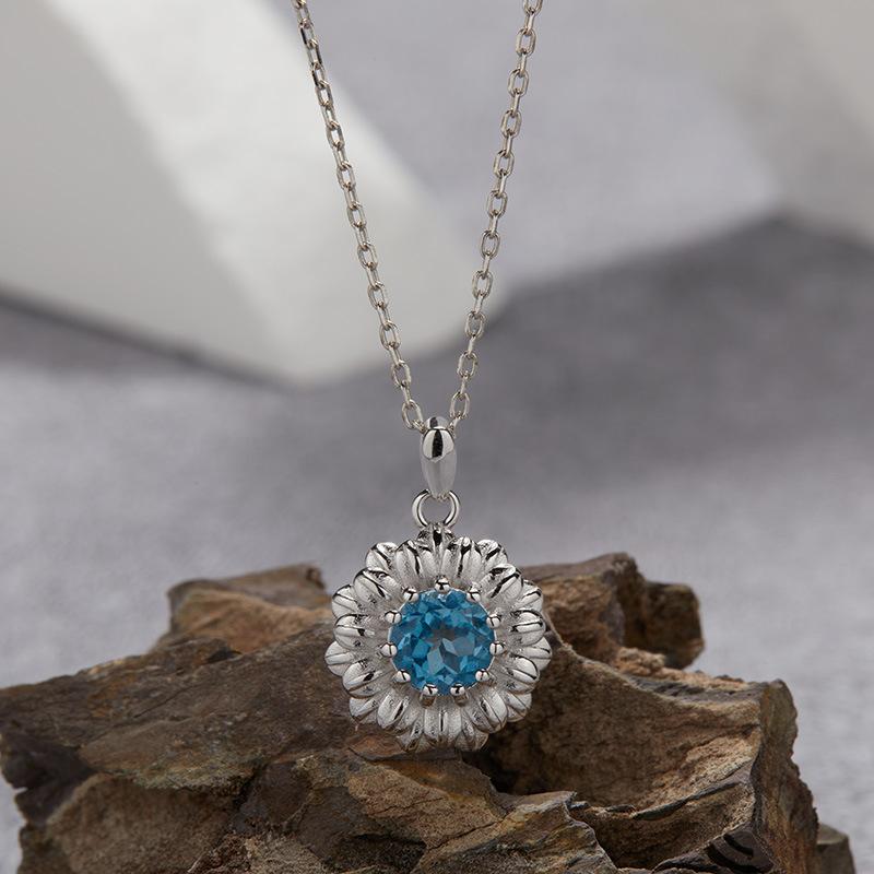 Multi-Color Treasure Earrings S925 Sterling Silver Natural Topaz Peridot Garnet Flower Stud Earrings Women