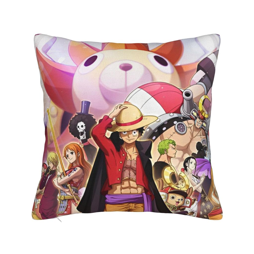 Luffy Anime Zoro Square Pillow Case Anime Cushion Covers Funny Polyester Decorative Throw Pillow Case Cover for Living Room