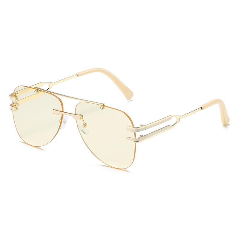 Pilot frameless European and American style sunglasses, fashionable personalized star sunglasses for women