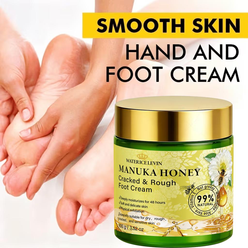 Natural Manuka Honey Foot Care Cream, Hydrating & Softening for Cracked Rough Skin