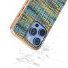 For iPhone 16 Pro Max Case Electroplating Edge Plaid Texture PU Leather+PC+TPU Phone Cover