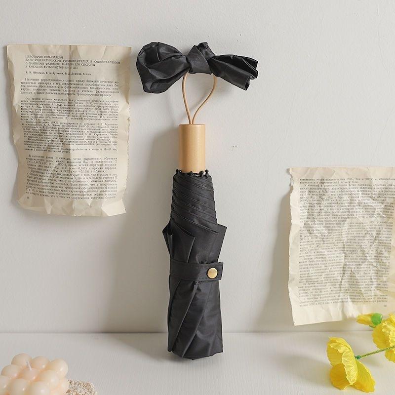 French retro umbrella folding weather and rain sun umbrella sun protection UV protection female minimalist abstinence ins wind