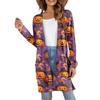 Women's Fashion Casual Comfortable Halloween Printed Mid-Length Cardigan With Pockets Jacket