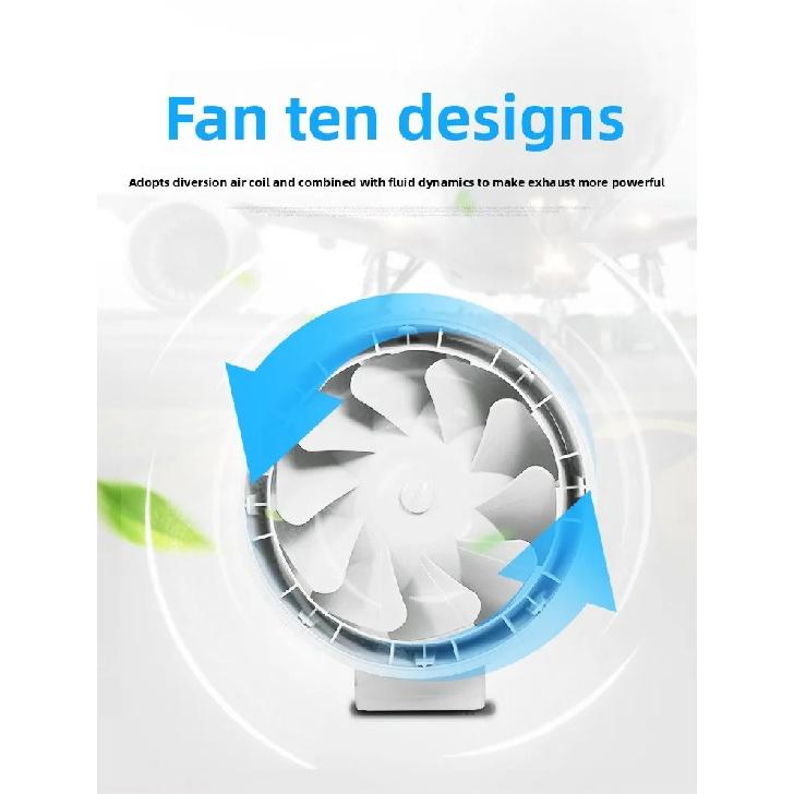 Exhaust Pipe Fan Ventilation Fan Pipe Fan Inline Duct Fan Ventilation Exhaust Blower Fans Quiet For Ducting