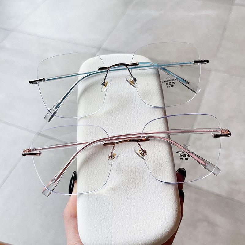 New Style Rimless Men Women Eyeglass Frames Korean Style Blue Light Blocking Men'S Glasses Good Quality Women Frame Glasses