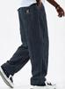 European & American Men's Wide Corduroy Logo Pocket Casual Loose Straight-Leg Pants 2026