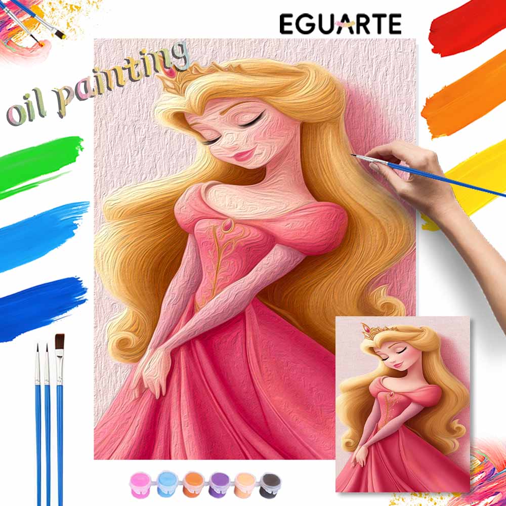 Disney Aurora princess oil painting art set handmade diy gift home decoration
