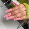 Long Press-On Nails With Gradient Heart Design Ins Style Reusable Artificial Nail Tips