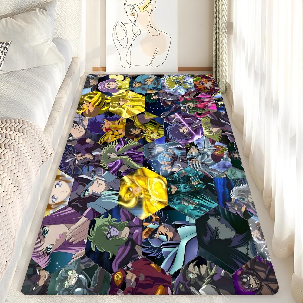Knights of the Zodiac Cartoon Floor Mat Bathroom Mat Kids Bedroom Decoration Balcony Anti-Slip Doormat Living Room Welcome Rug