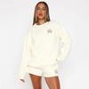 2026 Womens Long Sleeve Sweatshirt Bow Print Loose Fit Casual Top