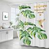 Tropical Plants Green Leaf 3D Printing Shower Curtain Polyester Waterproof Bathroom Curtain Home Decoration Curtain With Hook