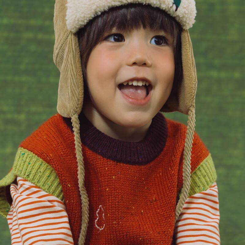 Papa Kids Retro Colorblock Wool Blend Vest