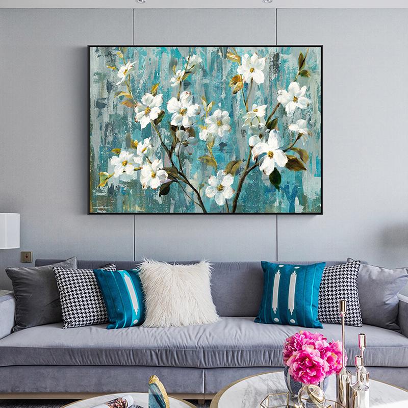Modern Abstract Painting Printed On Canvas Tree Flowers Art Posters and Prints Wall Art Pictures for Living Room Home Decor No Frame