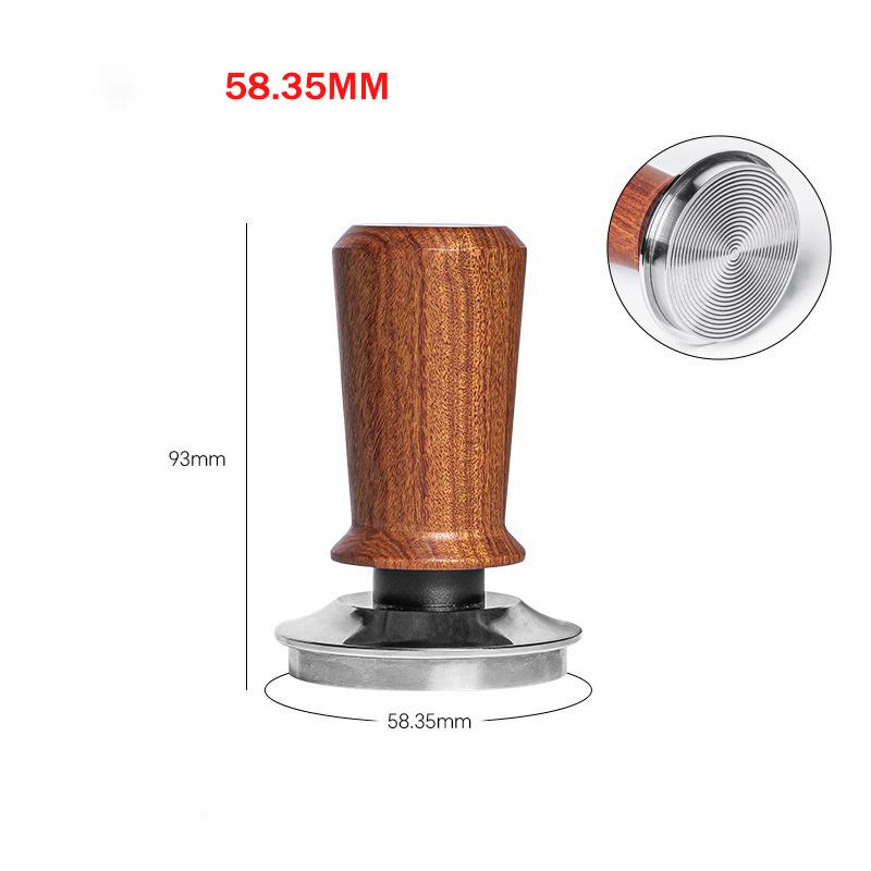 

51/53/58.35мм Тампер для кофе из массива дерева с резьбовым дном, пресс-молоток, постоянное давление 30 фунтов, инструмент бариста для наполнения