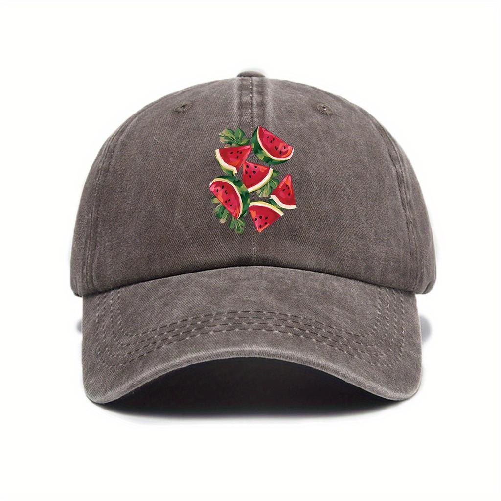 Watermelon Printed Baseball Cap Retro City Daily Commuting Suitable for Men and Women with Fun Patterns Casual Style