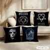 HHim Ornate Heartagram Cushion Cover Soft Short Plush Pillow Cover Smooth Cozy Texture Aesthetic Cushion Case Home Decor