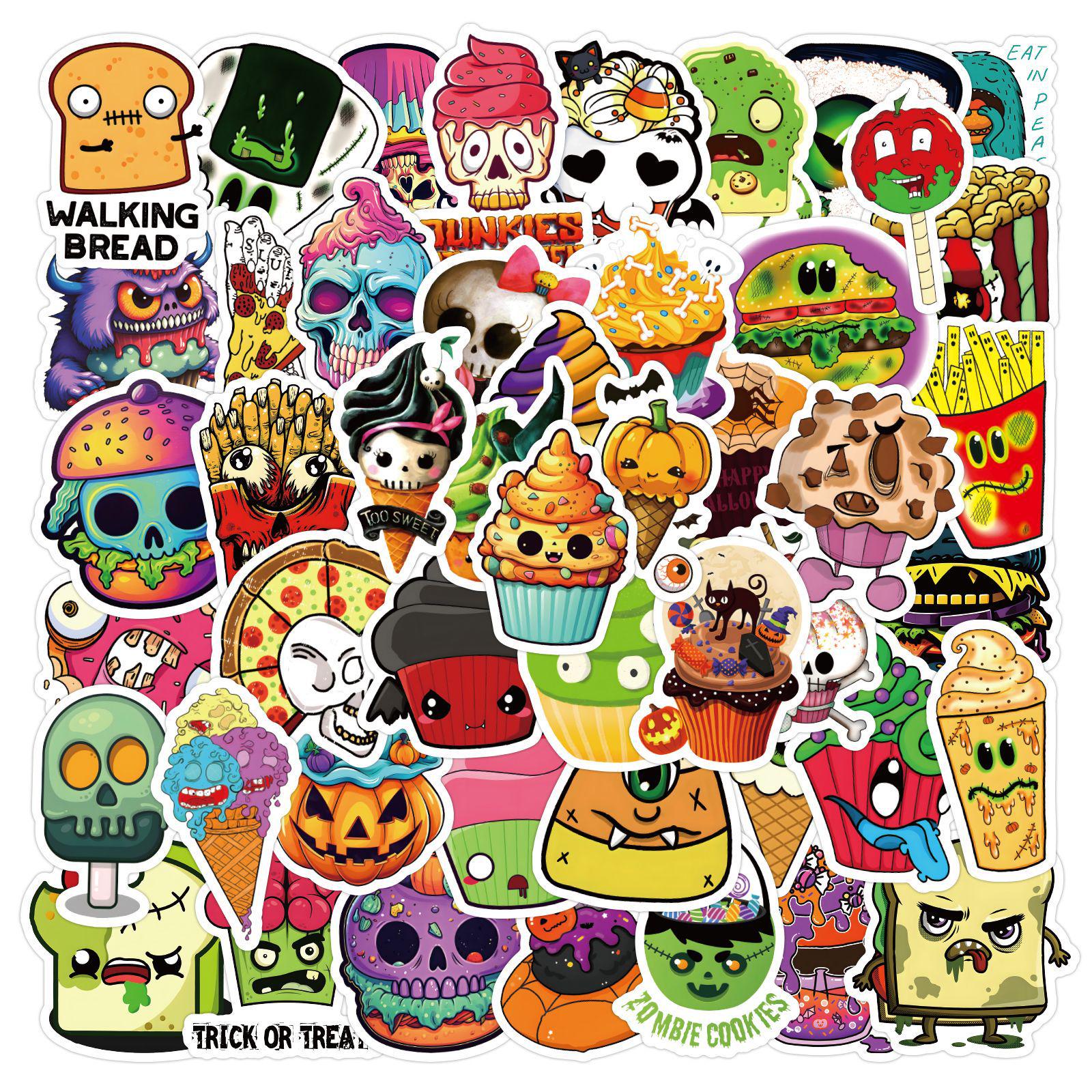 60 Halloween Cartoon Graffiti Stickers for Phone Cases & Luggage Decoration