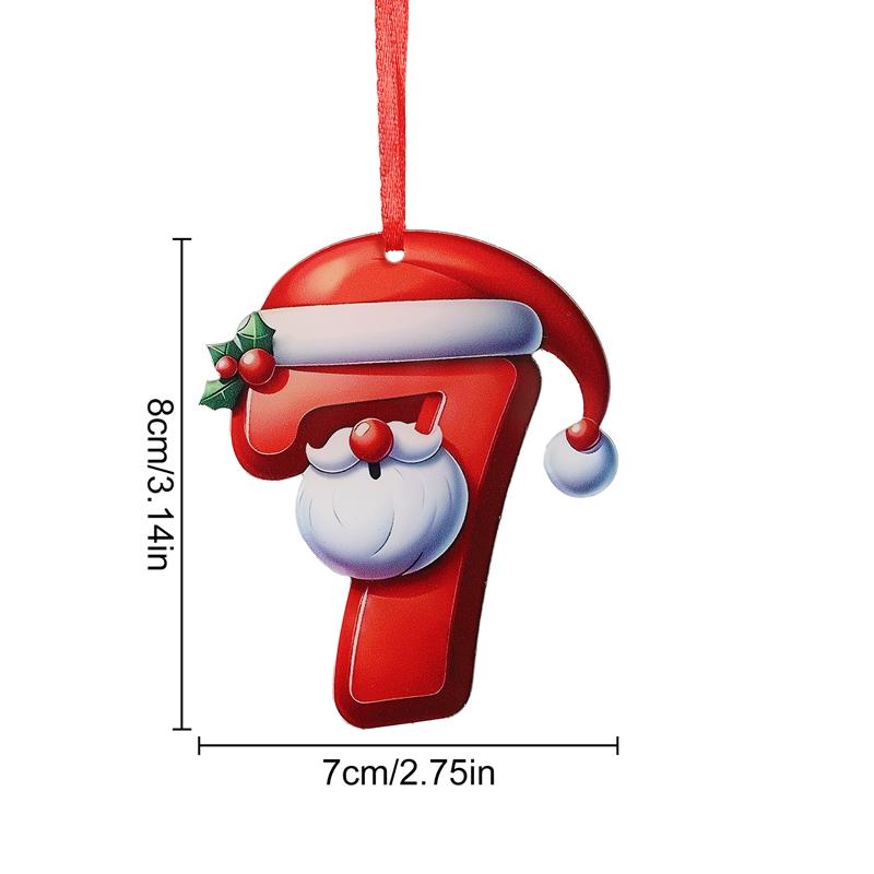 8CM Artificial Acrylic Christmas Numbers 0-9 Xmas Tree Hanging Ornaments for Home Party Decor New Year Gift 2025 Navidad