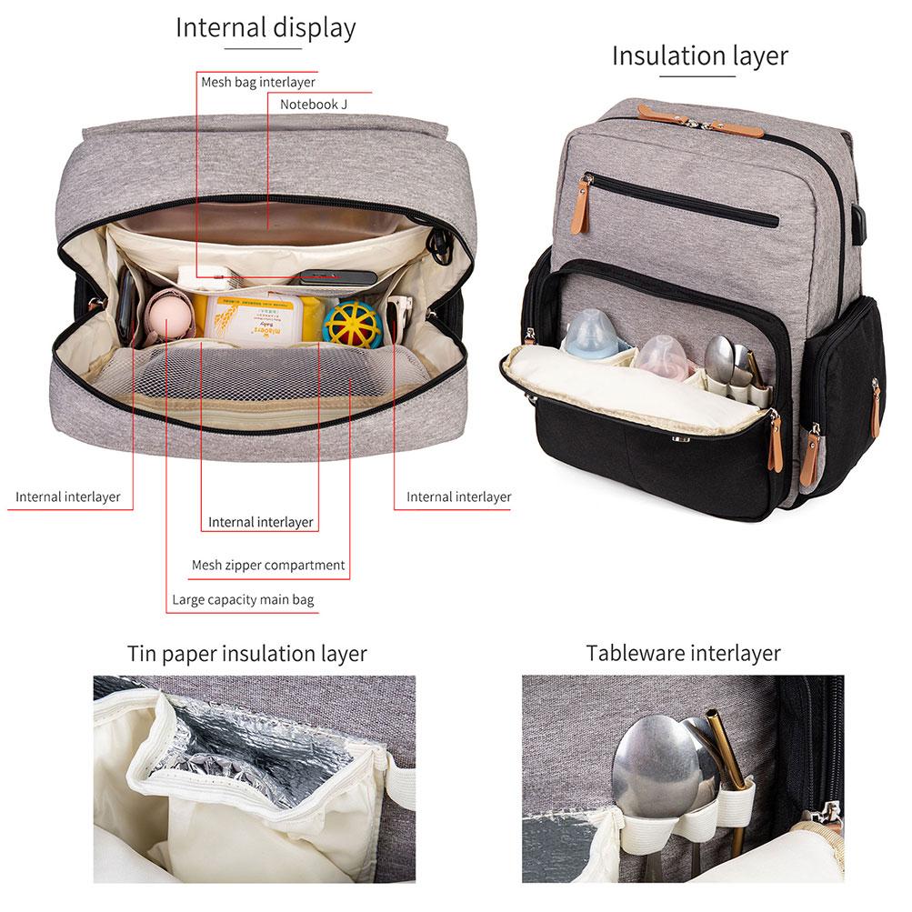 Lequeen Nappy Backpack Bags Mummy Large Capacity Bag Mom Baby Multi-function Waterproof Outdoor Travel Diaper Bags for Baby Care