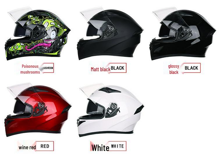 Jiekai Full Face Flip-Up Motorcycle Helmet for Men & Women with Horn Design - All Season Racing Safety Helmet.