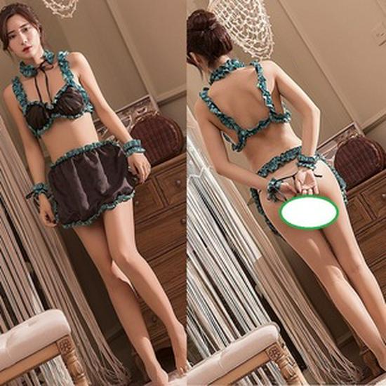 Passionate Rose Flower Lingerie Set: Hollow-Out Bra & Bikini Pajama