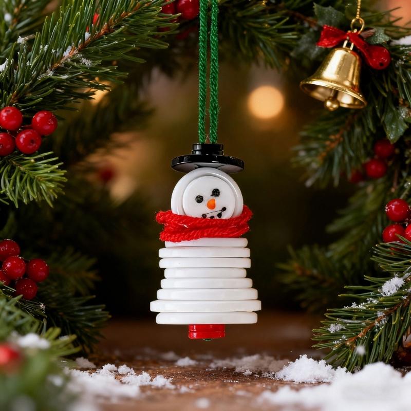 Plastic Button Craft Hanging Ornament Set For Kid Adult Art Craft Handmade Festival Gift Christmas Tree Decoration