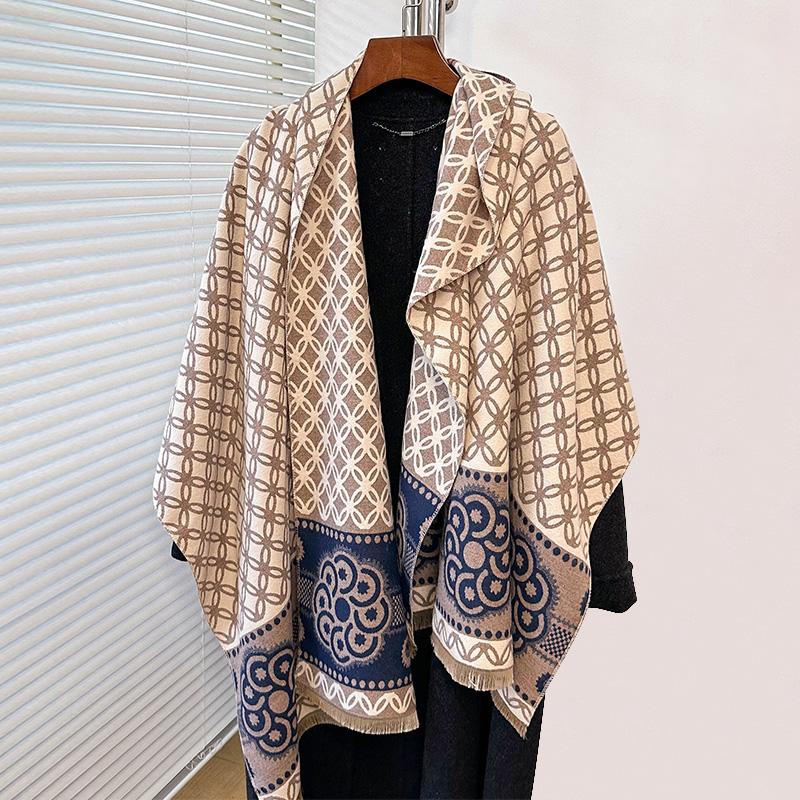 Printing Fashion Luxury  Designer Winter Women Scarf Cashmere Thicken Warm Shawl Pashmina Scarves Poncho Wrap Ladies