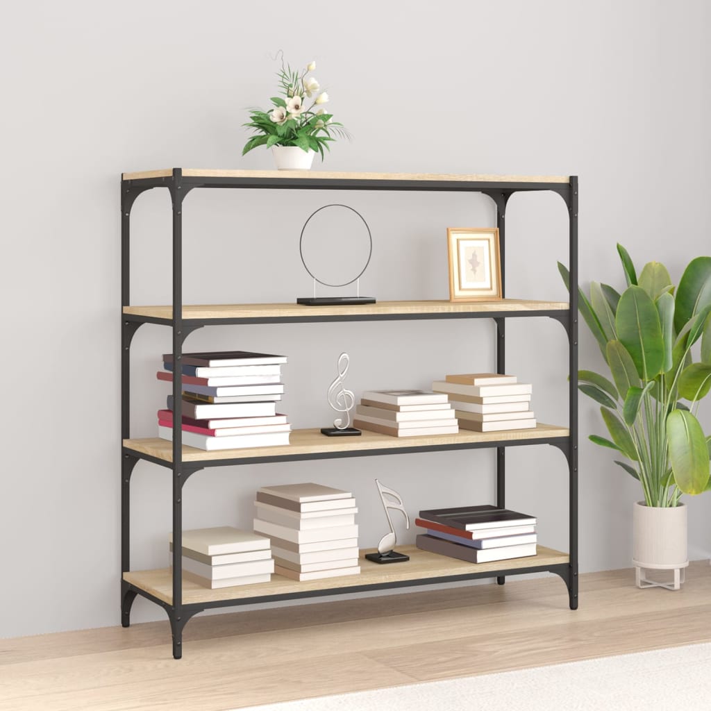 Bookshelf Sonoma Oak 100 X 33 X 100 Cm Particleboard and Steel