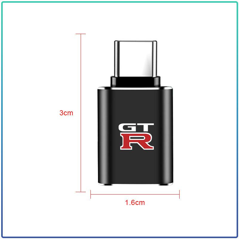Car Type-C To USB 3.0 Interface Mini Converter Charging Adapter For Nismo Nissan Almera Tiida Juke Teana Qashqai 350Z 370Z GTR