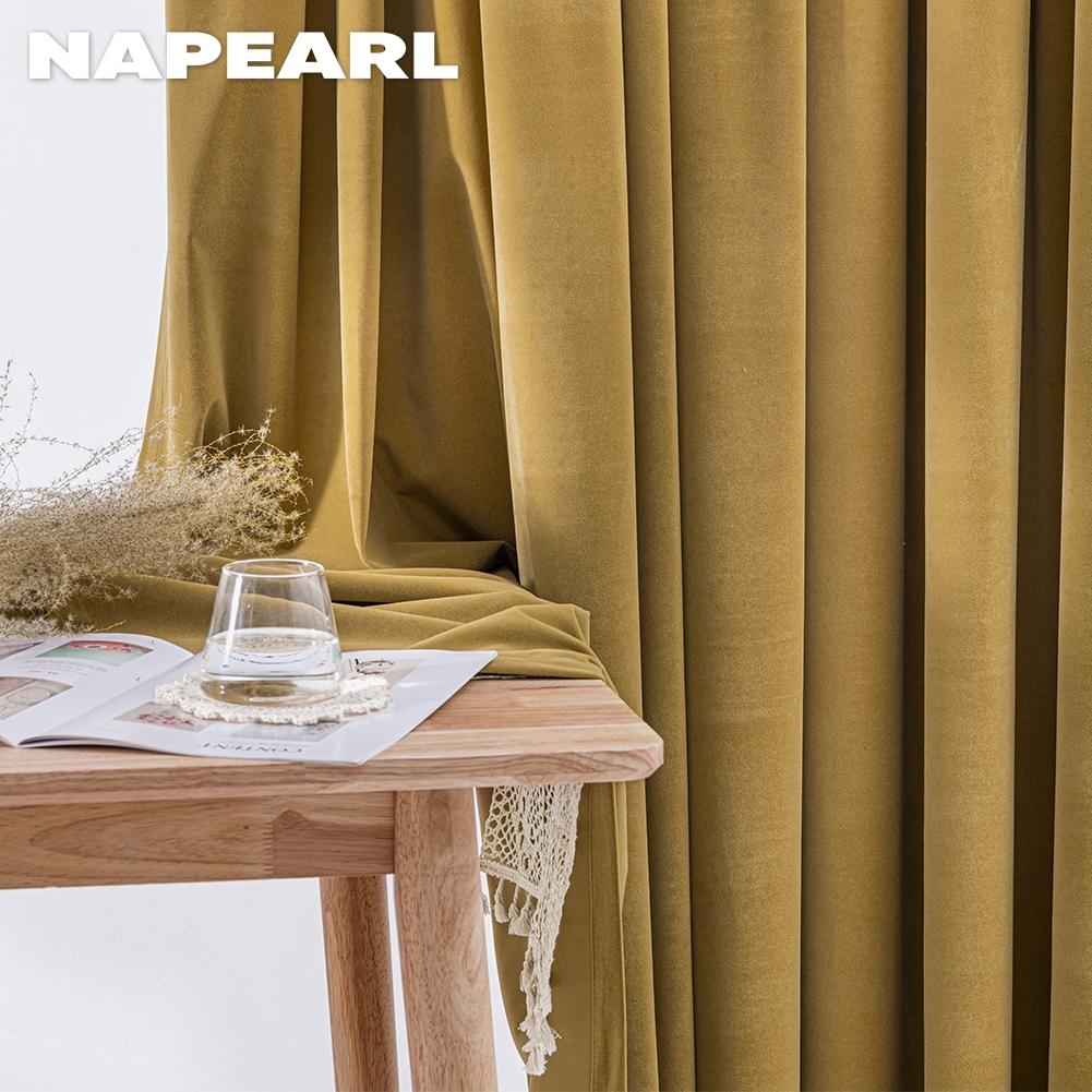 1PC NAPEARL 70-80% Blackout Multiple Solid Color Dyed Curtains For Living Room Bedroom Soft Curtain Home Decor