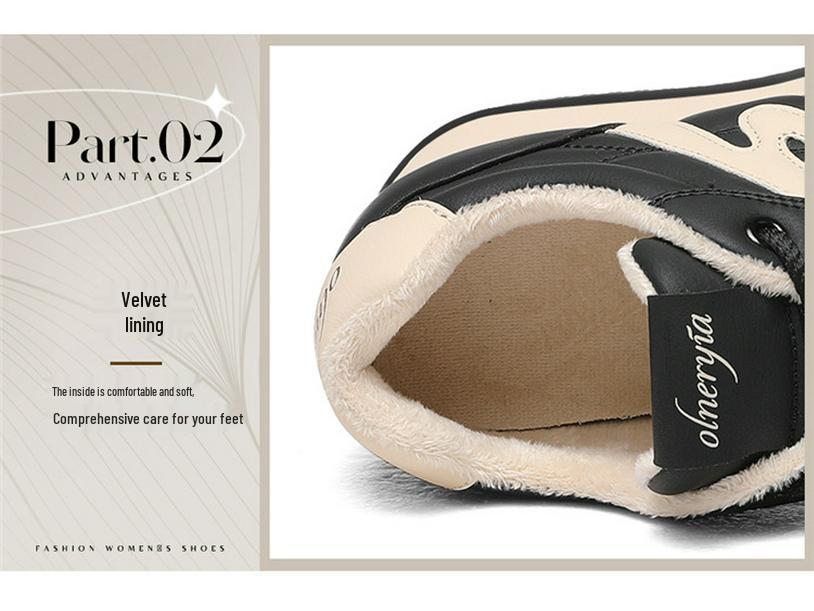 Golden Rabbit Women's Fleece-Lined Forrest Gump Sneakers - 2025 Autumn Comfortable Soft Sole Casual Shoes