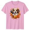 Cute Watercolor Fall Dog TShirt Autumn Floral Dog Lovers Gift For Him And Her