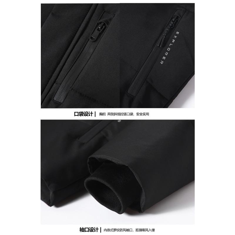 2025 Winter New Down Jacket Men's Fleece Thickened Warm Mid-length Trendy Plus-size Men