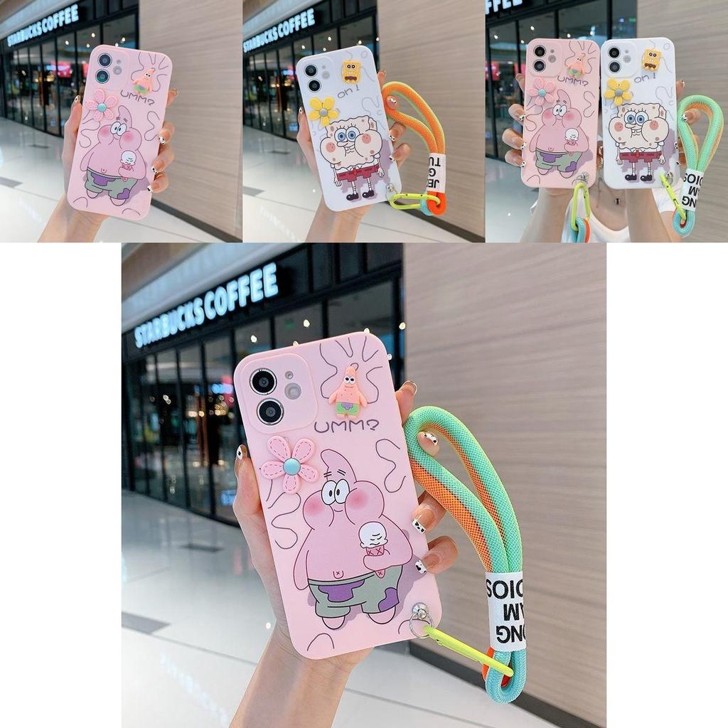 Cute Spongebob Iphone Case For 13/12/11 Pro Max And More High-quality Silicone Material For Strong Protection