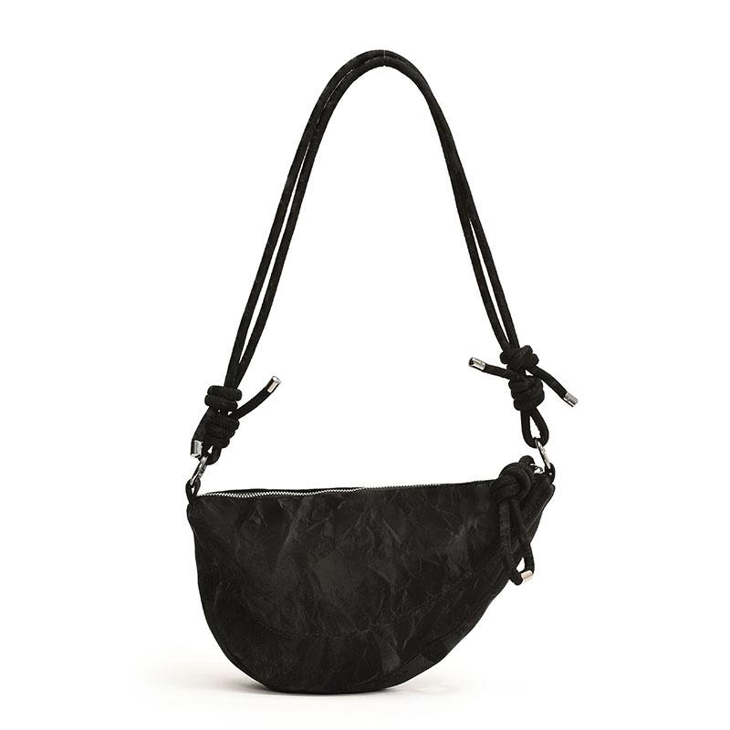 

Фактурная сумка женская большая вместимость 2024 новый модный летний дизайн sense nickname explosion одно плечо кроссбоди сумка для пельменей чёрный