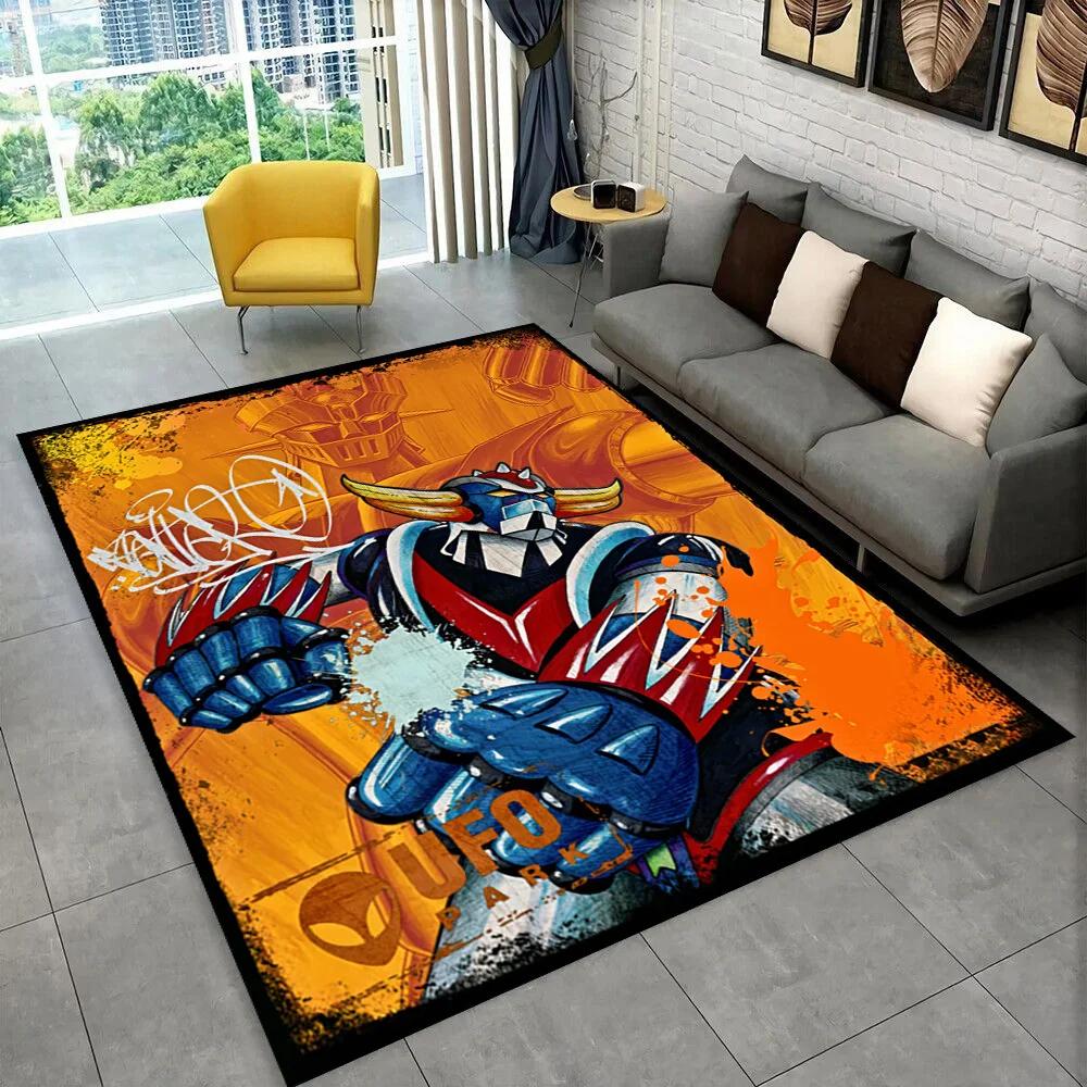 UFO Robot Grendizer Anime Cartoon Area Rug,Carpet for Home Living Room Bedroom Sofa Doormat Decor,kid Play Non-slip Floor Mat 3D