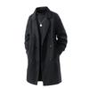 Autumn Winter Fleece Coat Mid-length Gray Oversized Thickened Warm Imitation Cashmere Blends Coat Men Double-breasted Trend Coat
