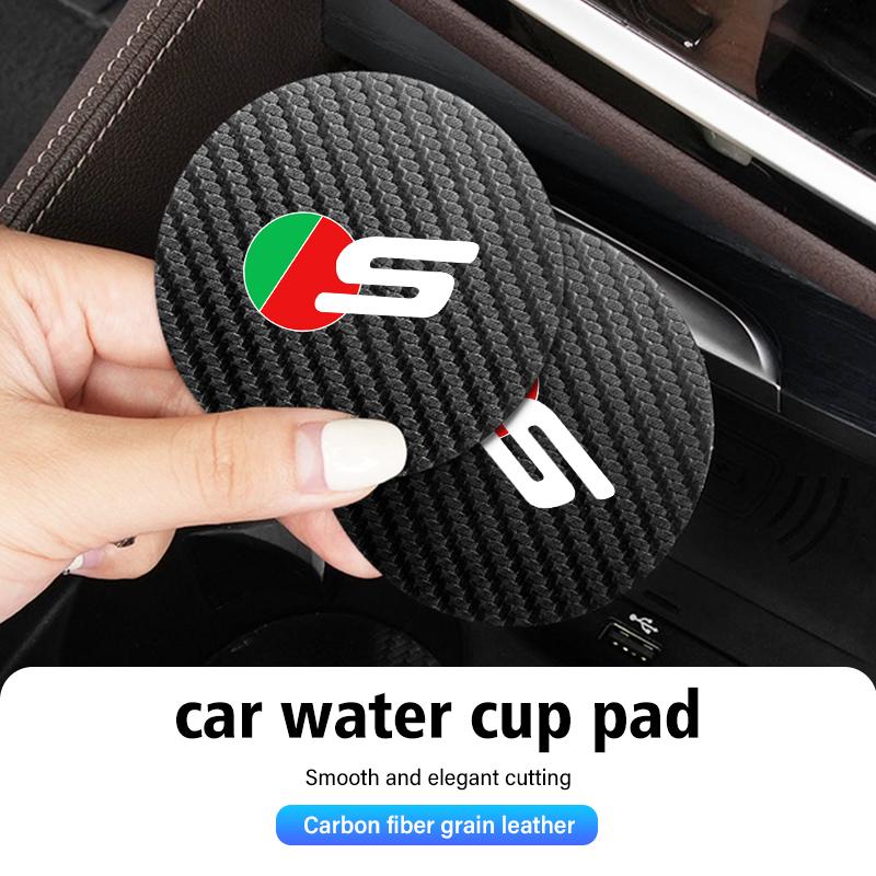 Car Carbon Fiber Water Cup Pad Holders Anti Slip Mat For Jaguar XF XJ XE XK S-Type F-Type X-Type F-Pace I-Pace E-Pace NN94