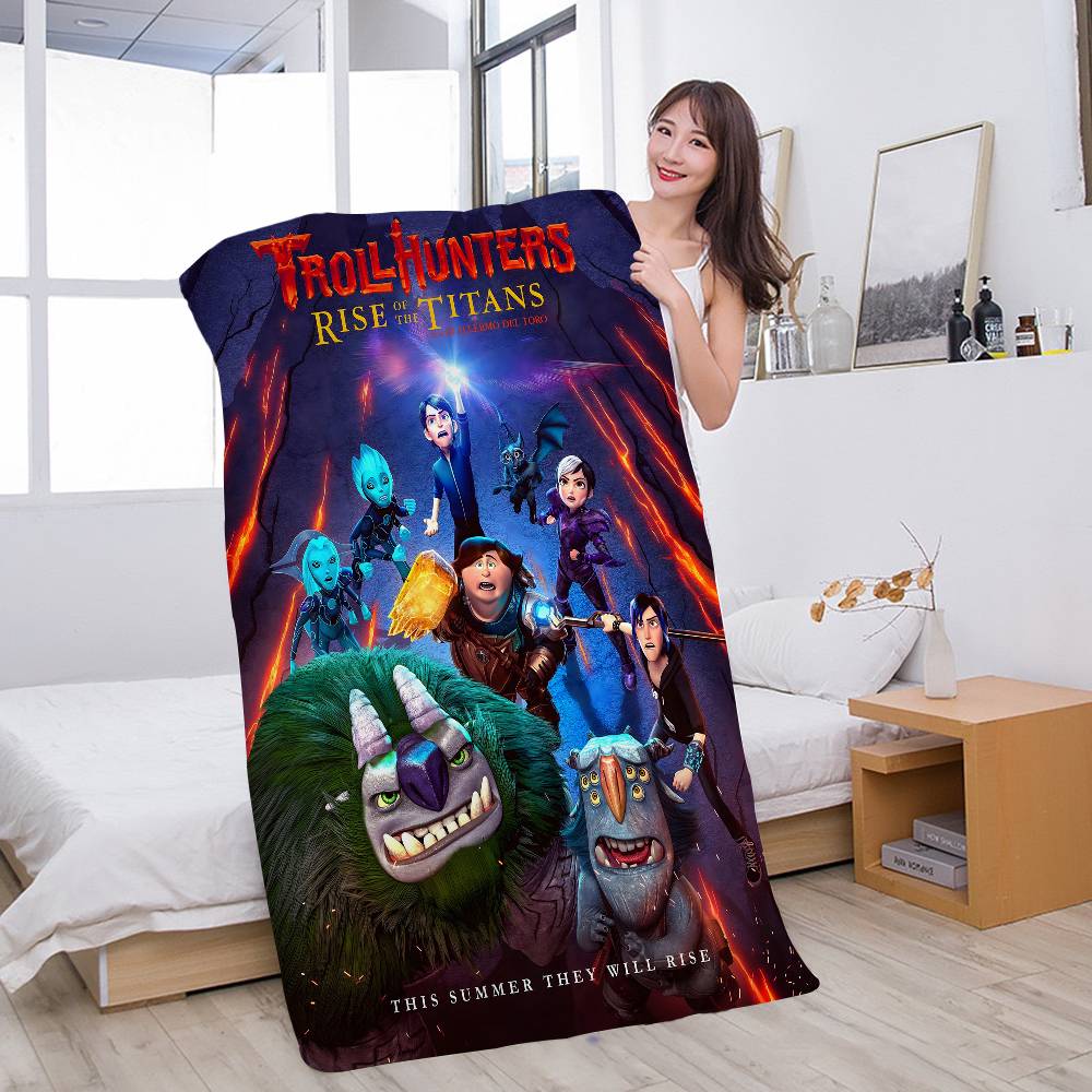

Anime Trollhunters Microfiber Printed Beach Towel Mountain Climbing Yoga Beach Swimming Running Absorbent Soft Towel W30*H60(CM)