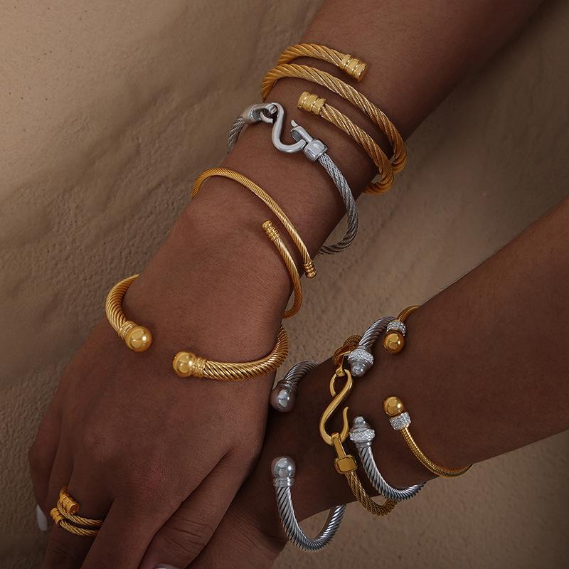 Simple Stainless Steel Bracelet Personality Ladies Couple Bracelet For Women Jewelry Gift CDN