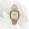 [Fieldwork] Women's Watch Analog Leather Strap Simple Rectangle Beige Sook GY080-2