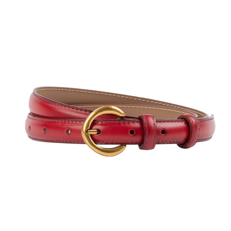 Cuckoo Women's Genuine Leather Skinny Belt for Jeans - Versatile Cowhide Casual Accessory