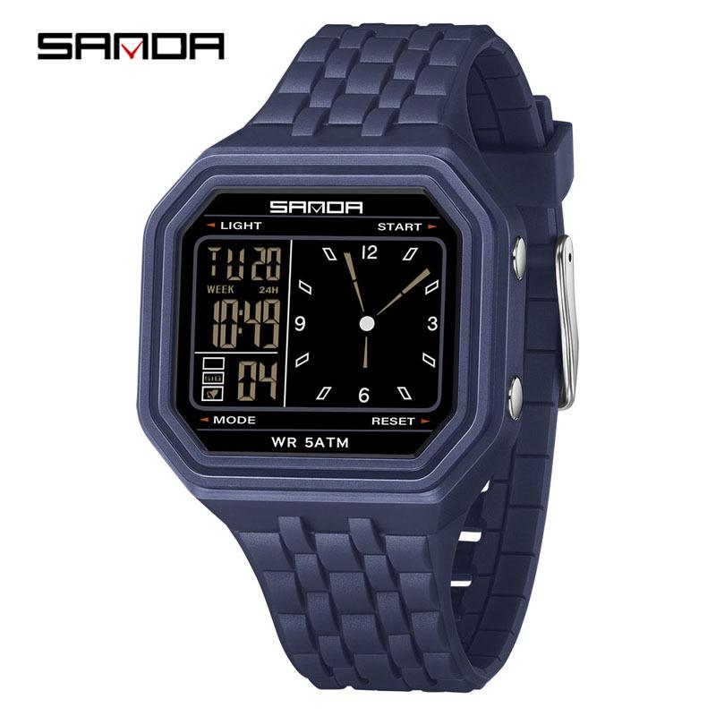 Orologi Sportivi Quadrati Impermeabili SANDA per Uomo e Donna - Popolare Design Elettronico