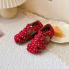 All Over Print Polka Dot Children Sandals for Girls Suede Leather Summer Students Holiday Shoes Girl Daily Shoes Cut-outs I05103