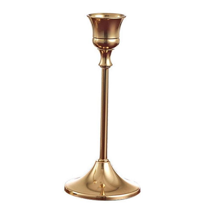 Candlestick Holders Kit Brass Gold Candlestick Set Wedding Table Decorative Solemn Candlestick Stand For Party Dinning