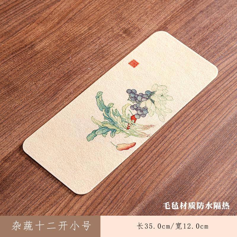 Verschiedenes Gemüse Zwölf Öffnungen Rechteckige Teeuntersetzer Zen Getränkeuntersetzer Esstischdecke Matte Chinesisches Tee-Set Handwerk