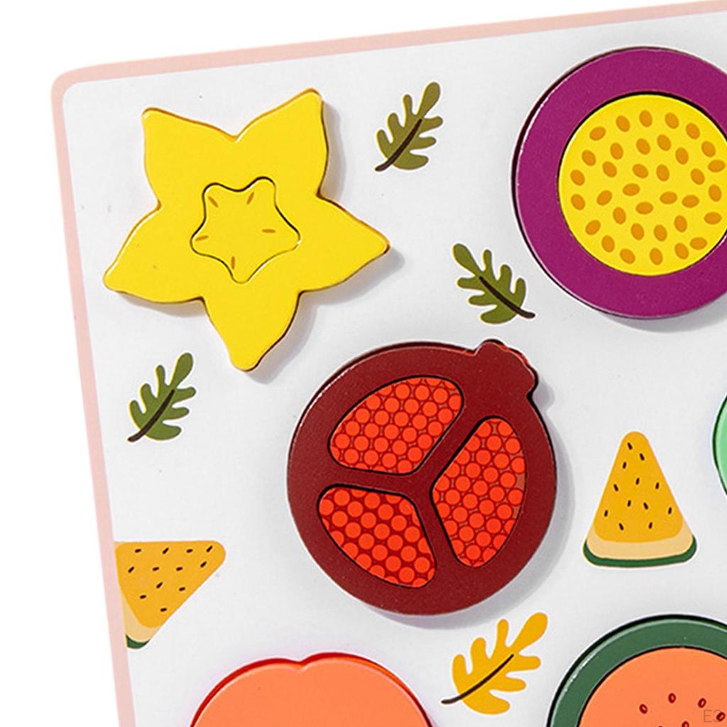 Montessori Wooden Puzzle Preschool Learning Toy Color And Shape Development Cognition for Girls Boys