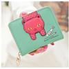 Women's Wallet Short Card Holder Bag Cute Zipper Cartoon Cat Eating Fish Print Student Wallet Coin Purse Girls Wallet