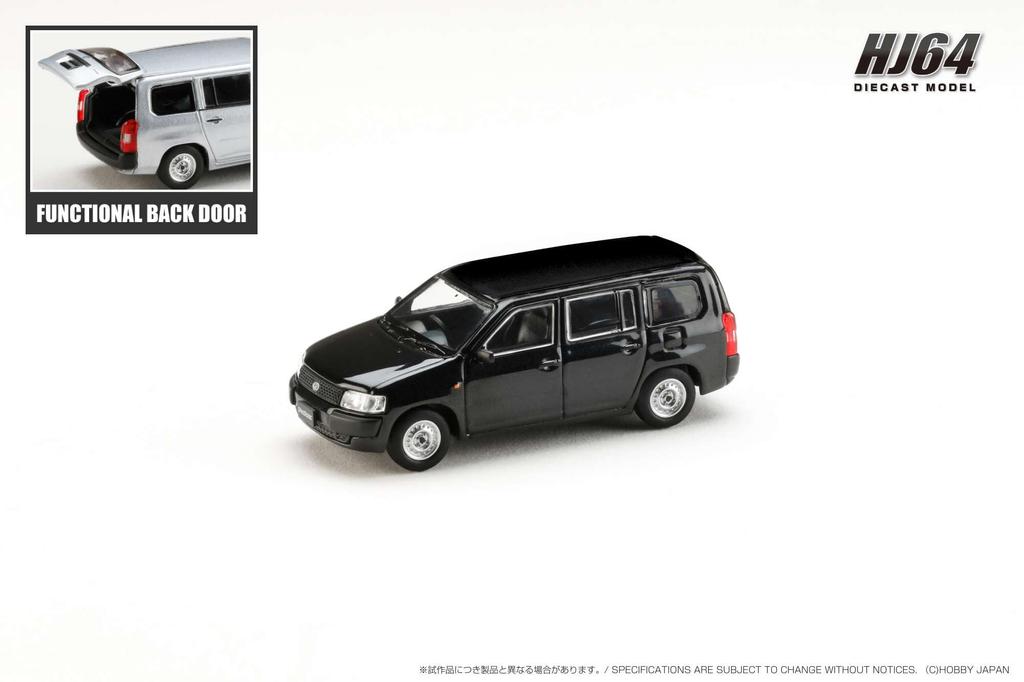 HJ64 1/64 Toyota Probox Van DX Svart Mica Färdig Produkt